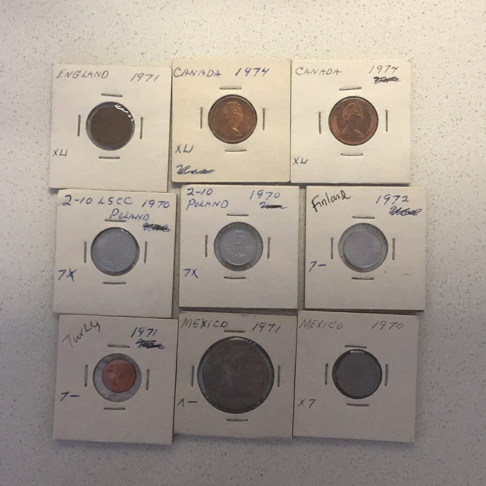 International Coin Lot of 9 (1970s)